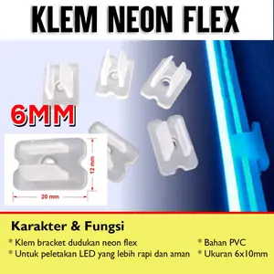 COD Klem Dudukan Lampu Neonflex Neon Flexible LED 12V 220V Braket LED Neon Flex Lampu Selang SMD Free Ongkir