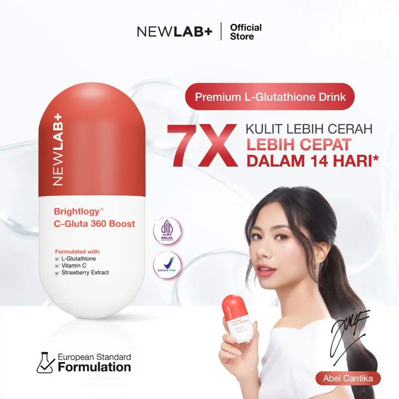 [FREE GIFT WITH PURCHASE] NEWLAB Brightlogy C-Gluta 360 Boost | Suplemen Glutathione | Minuman Glutathione BPOM | Glutathione Kapsul untuk Mencerahkan 50gr 0