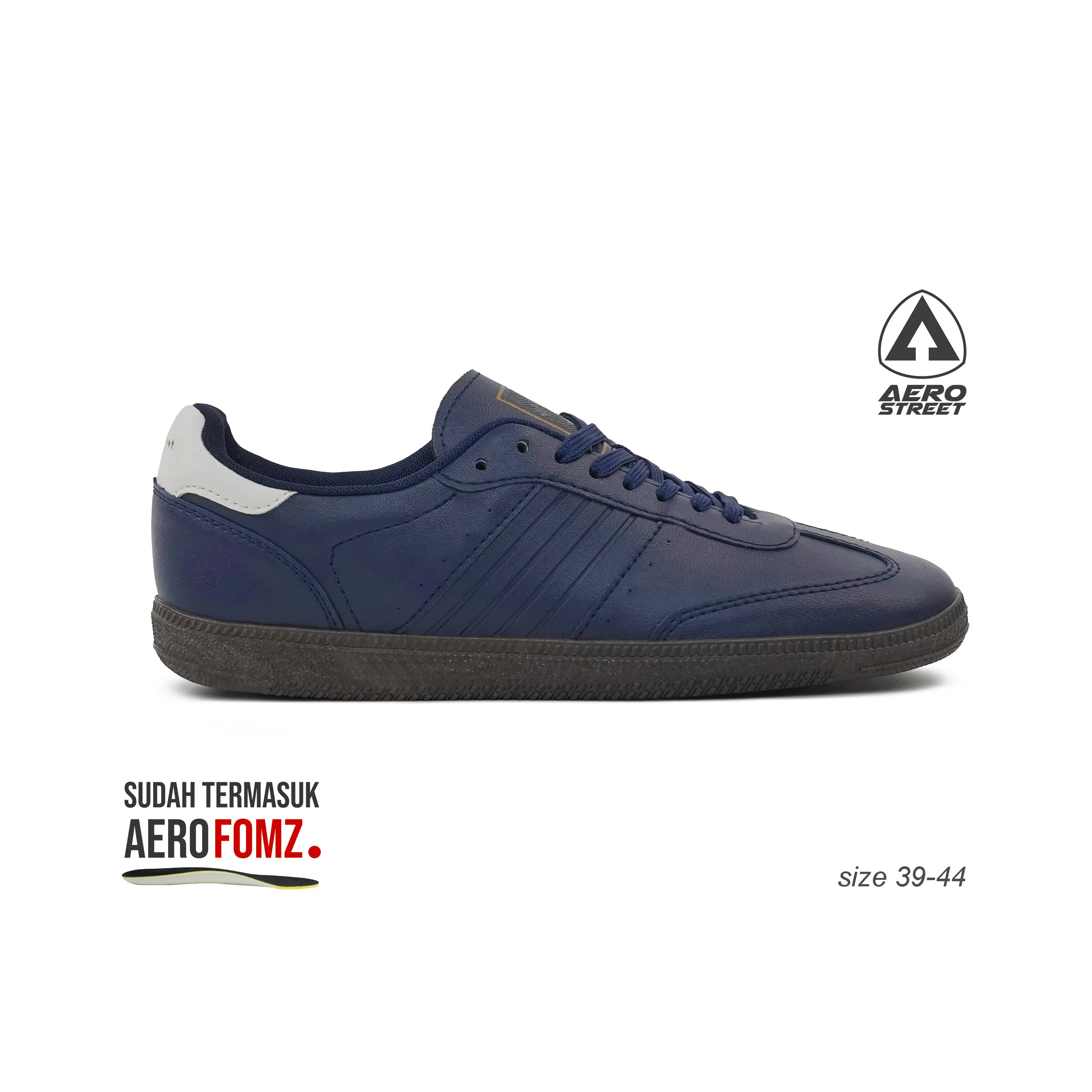 Aerostreet Libero Sneakers Unisex Coklat Tua Navy Navy Sepatu Pria Wanita Casual Sporty Gaya Sehari hari Ringan Empuk 39-44