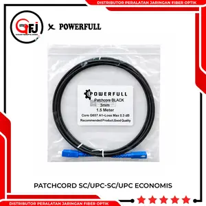 [TERLARIS] PATCHCORD POWERFULL 1/1.5/2/3 METER 3MM BLACK BULAT ORIGINAL