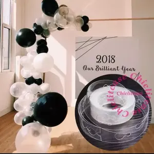 ￼Chain strip balon double hole garland transparant 2 hole 5 meter