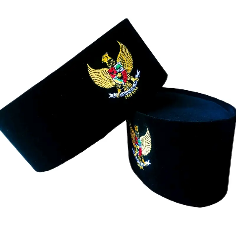 PECI LOGO GARUDA, Peci Presiden Exlusive, Songkok Hitam Nasional Tinggi 9 cm 2