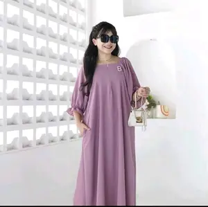 KIRAN HOMEDRESS WANITA CRINGKEL LENGAN KARET BUSUI Crinkle Panjang Airflow Daster Atasan Nyaman Gaun Santai Basic Casual Katun Kain Kancing Bumil Gamis Tidur dengan Resleting Depan dan Lengan Karet