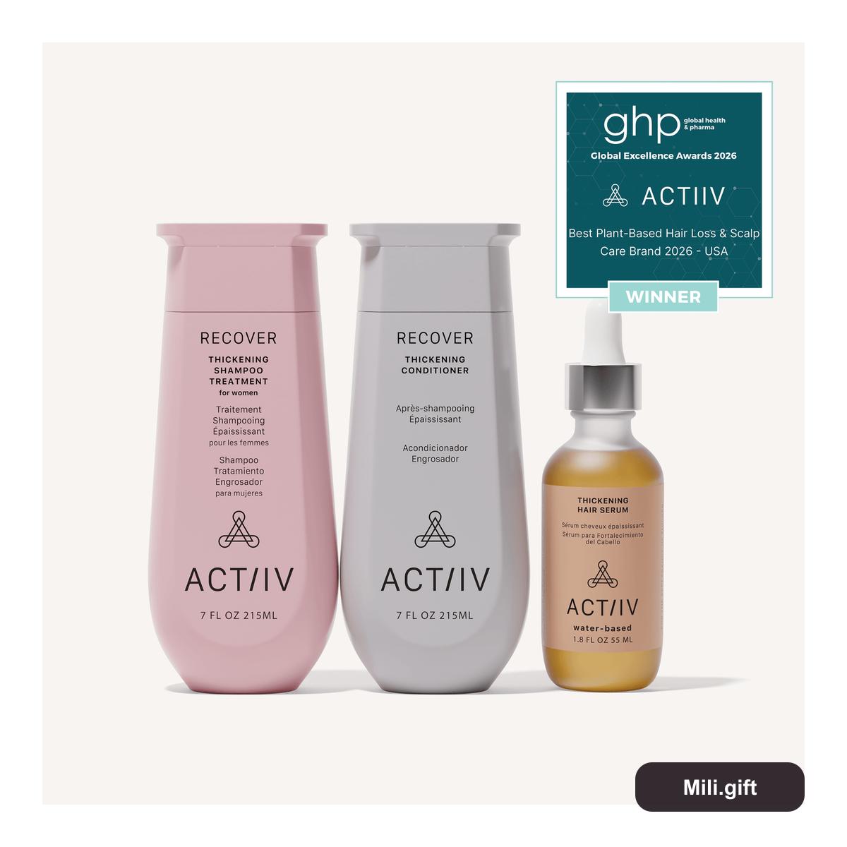 Bộ Chăm Sóc Tóc ACTIIV Ultimate Power Trio for Fine + Thinning Hair 3-piece set