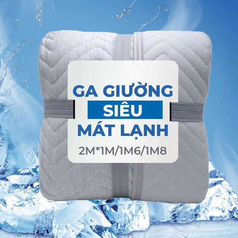 Ga Giường Thun Lạnh 200-205cm Các Size 1m/1m6/1m8 KOHNAN, Combo Ga Giường và Bọc Gối Siêu Mát Lạnh