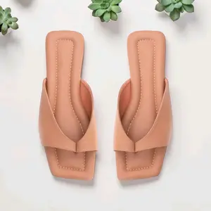 Sendal Flat Wanita Polos Elegan Tersedia Size 36-44 Desain Minimalis Nyaman untuk Harian