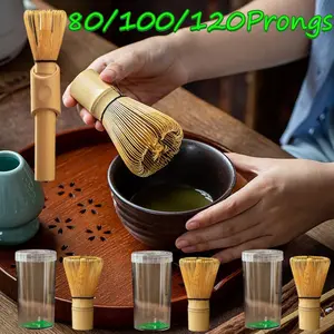 80/100/120 Prongs Matcha Brush Tekan sikat bambu matcha Matcha Whisk Bamboo Brush Green Tea Powder Chasen Tool
