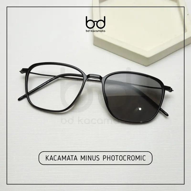 Kacamata Photocromic Minus Pria dan Wanita - Eyewear Glasses Frame Lensa Plastik kacamata  minus Sd 0
