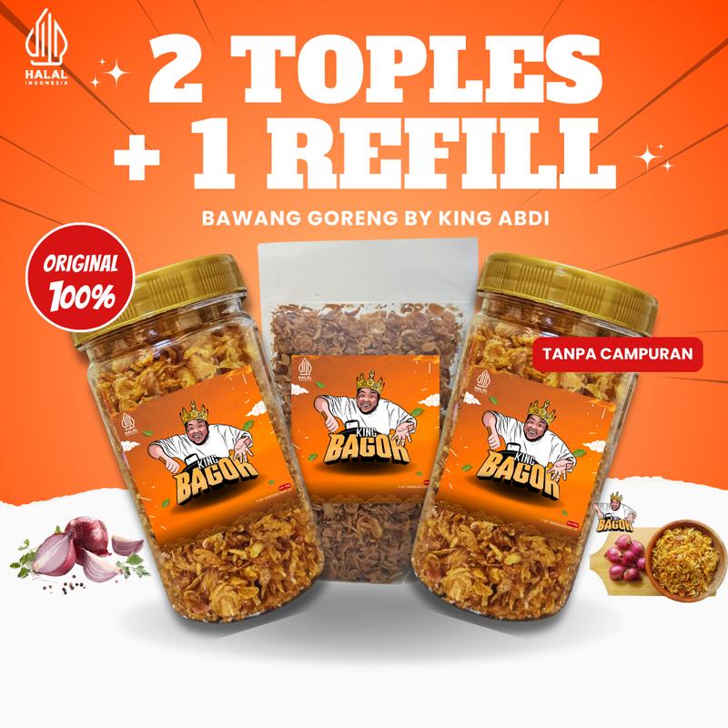 Bawang Goreng King Abdi - Rajanya Bawang Goreng 2 Toples + 1 Refill 1
