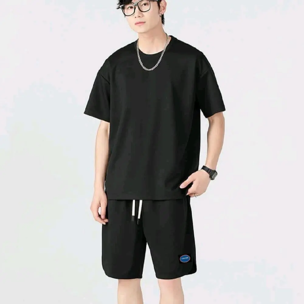 Logic.style Celana Pendek Boarhsot Glowmi Shounday Pria/Wanita Polos Hitam
