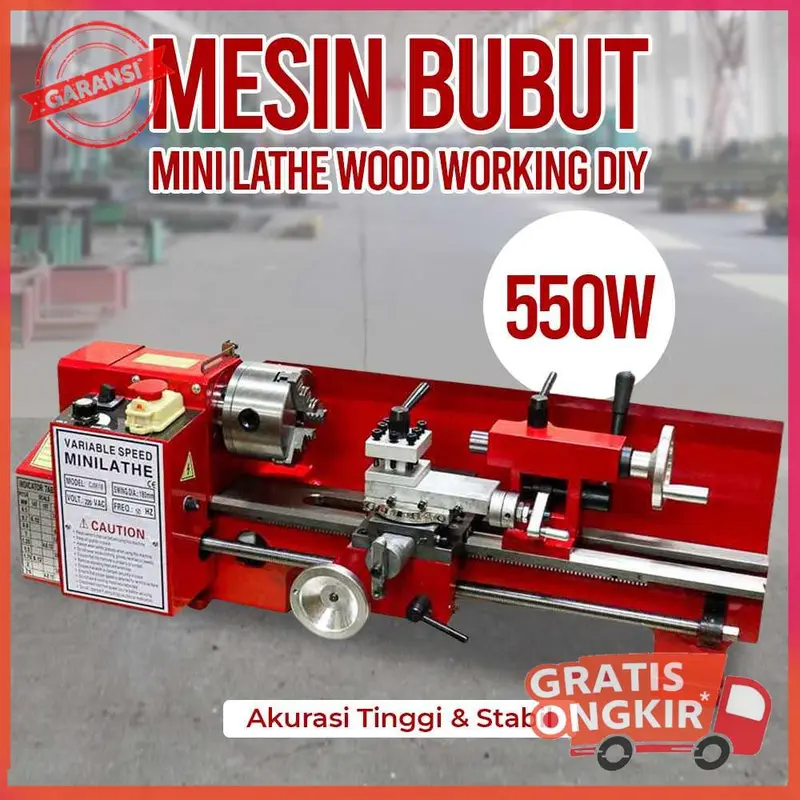 Mesin Bubut Mini Lathe Wood Working DIY 550W - MX0618 0