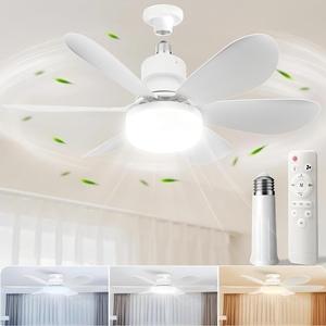 LEDシーリングファン、リモコン付き、低プロファイルでブレードなしデザイン、明るさ調整可能、3段階の風量モード、タイマーとメモリー機能