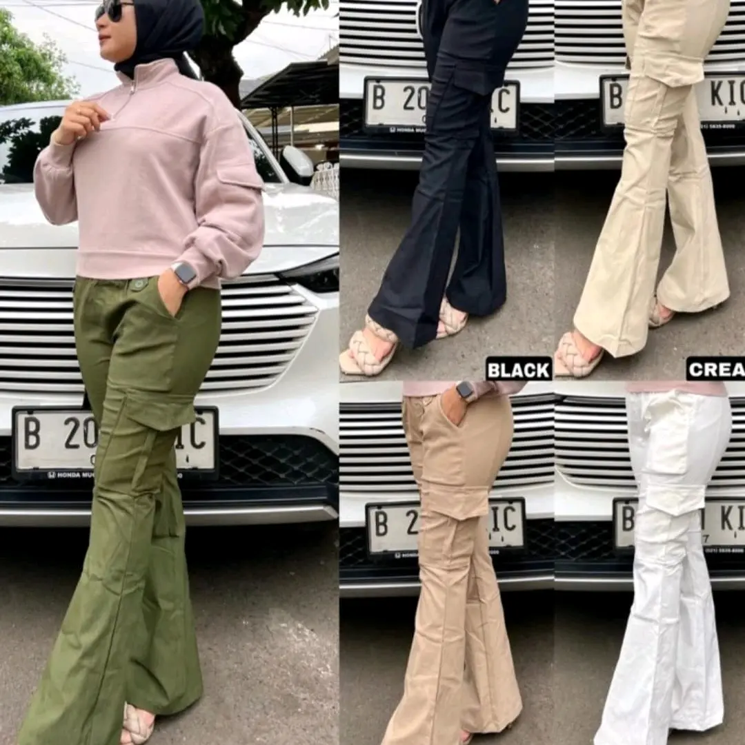 CELANA JUTBRAY CARGO TERBARU/CELANA JUTBRAY KATUN TWILL STREET/CELANA KATUN SLIMFIT WANITA KEKINIAN Santai Cutbray