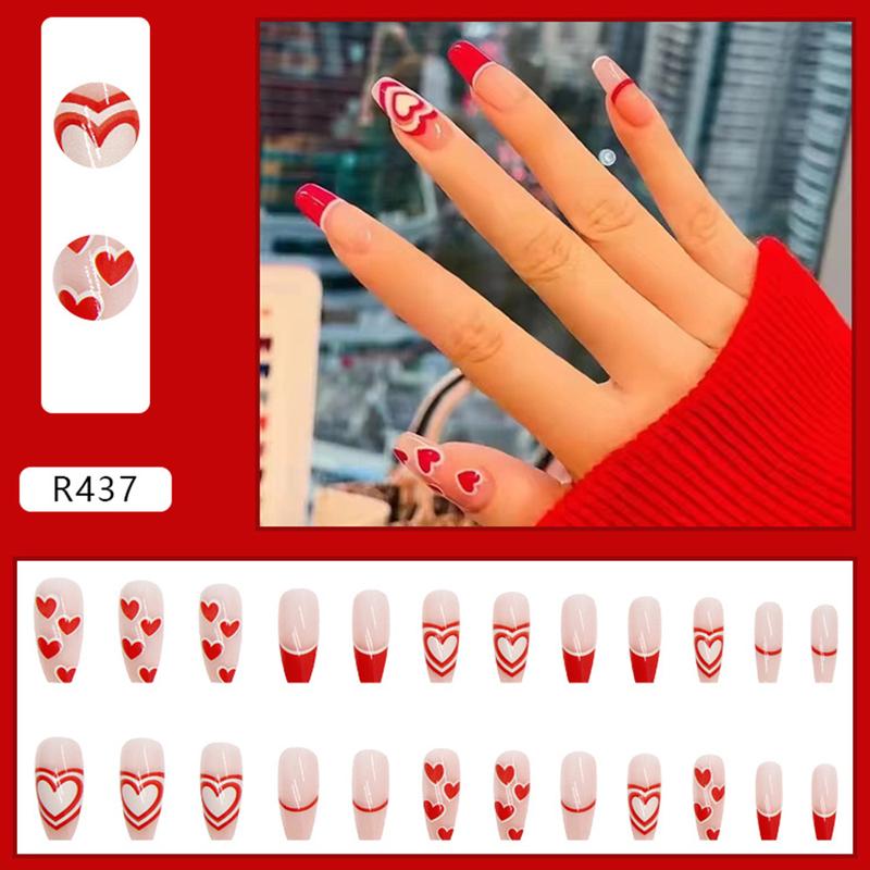 Product Introduction of Móng Tay Giả, Bộ 24, Keo Dán Acrylic Toàn Bộ, Phong Cách Pháp, Thời Trang, 2023 7