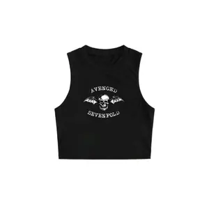 Tanktop Crop Hitam Band Rock Metal – Nirvana / MCR / Slipknot / A7X / Misfits l Grace store id