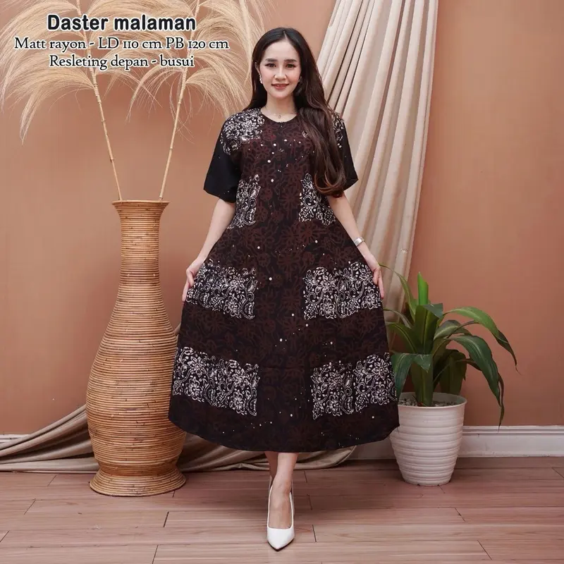 daster malaman cap rayon twill premium busui motif kekinian batik pekalongan bisa cod Nyaman Dress Bumil Tebal Pendek 5