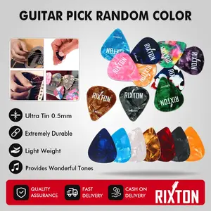 RIXTON Guitar Random Picks Plectrum Celluloid Electric Smooth Guitar Pick Acoustic Electric Guitar Hadiah Bass