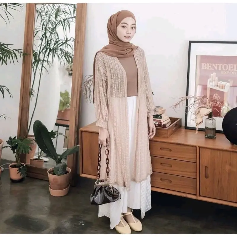 CARDIGAN BURKAT TERBARU / KARDIGAN BURKAT LENGAN BALON / OUTER BRUKAT PREMIUM ATASAN Wanita / BISA COD