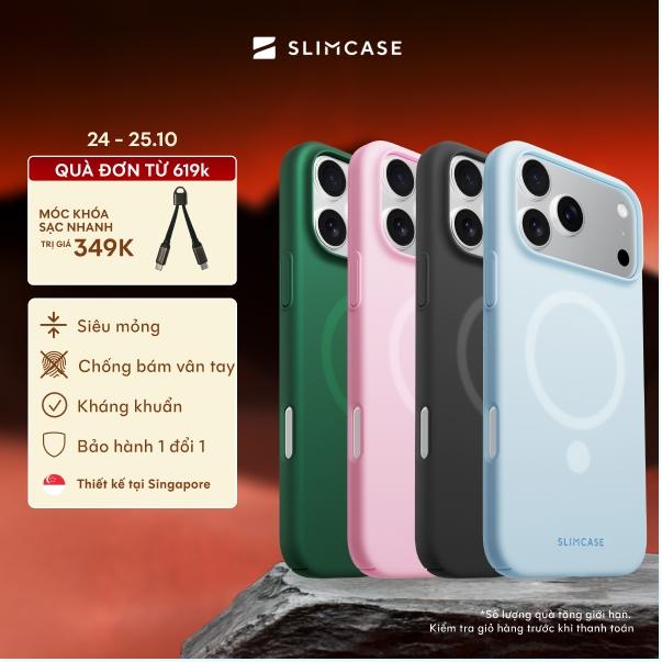 Ốp lưng ECHO iPhone 18 / 17 / 16 / 15 SLIMCASE – Siêu Mỏng 0.85mm, 4 màu sắc thời thượng, bảo hành 2 năm