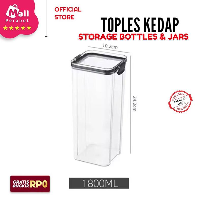 Product Introduction of Mall Perabot | Toples Kedap Storage Bottle & Jars | Plastik Bening | Set Toples | Aesthetic | Toples Bumbu Dapur | Kotak Snack Kedap Udara Transparan 1
