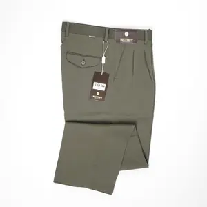 Celana Formal Celana Kerja Panjang Reguler Ploy Salur Hijau