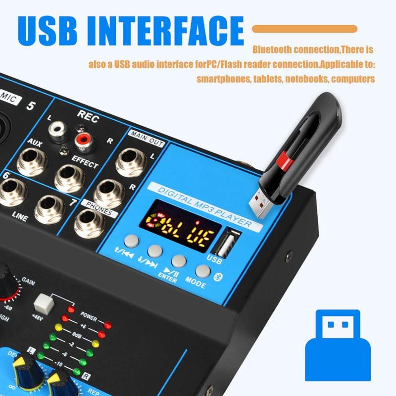 Product Introduction of Yamaha USB 7 Saluran Console Pencampuran Bunyi dengan Mixer Rekod Bluetooth untuk KTV Stage Amplifier Audio Compact Plug Smartphone Recording Wireless Bass Subwoofer mixer  4 channel 0