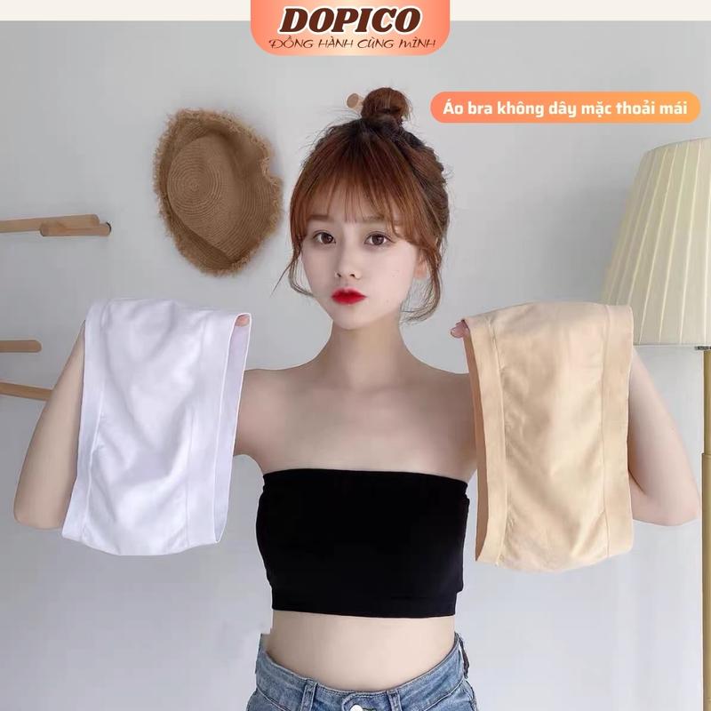 Top Áo ống Cup ngực không đệm , áo bra Nữ không dây cực xinh DOPICO B0123 Women Ong Dáng Ngắn áo  quây  ngang  có  mút