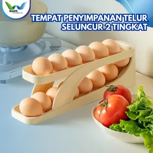 WARS Tempat Penyimpanan Telur Seluncur 2 Tingkat