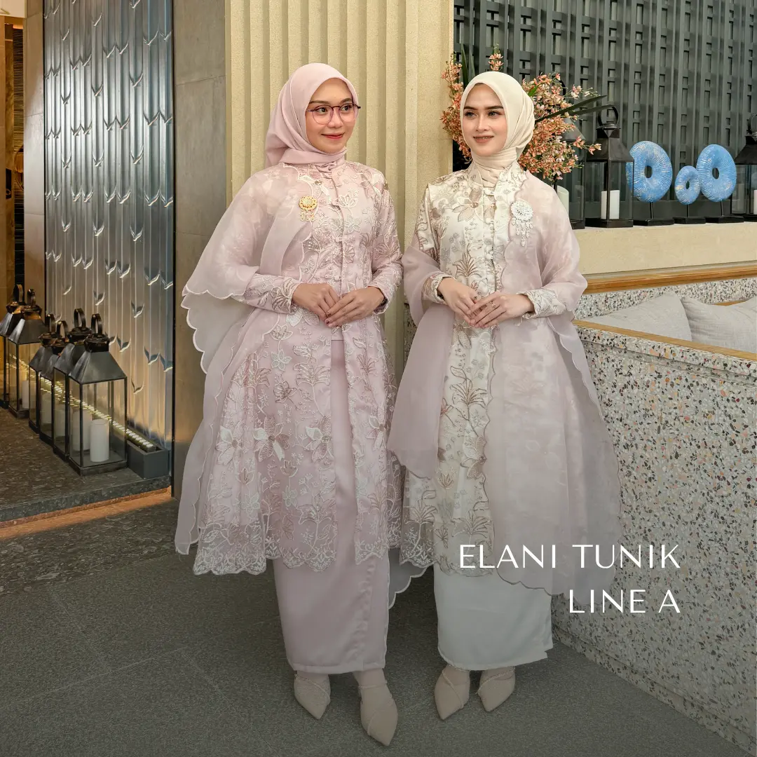 Elani Lace Tunik A-Line Series {One Set  Engagement Kondangan Wisuda Elegant} BY SABYYHA.ID
