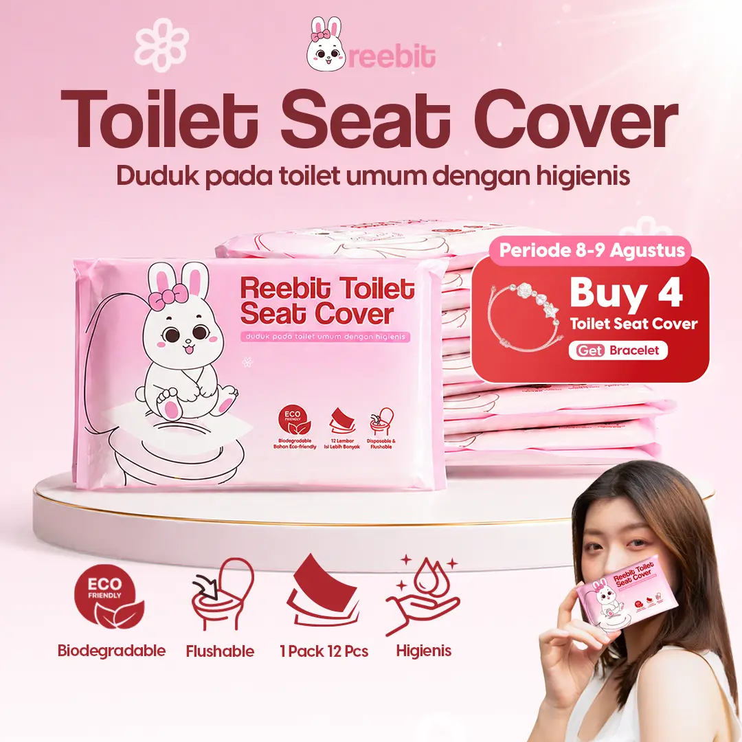 REEBIT Alas Dudukan Toilet 12 Lembar - Disposable Toilet Seat Cover Anti Kuman