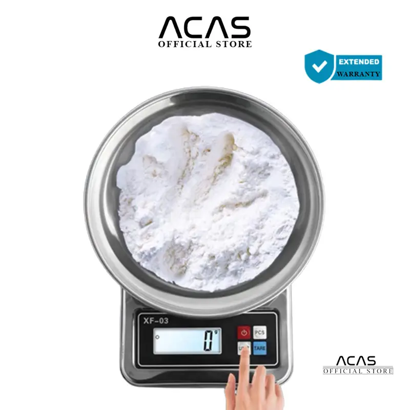 ACAS QZ - Stainless Timbangan Dapur Digital Elektronik  Kapasitas 5 Kg / 1 Gram Electronic Kitchen Scale Stainless Steel Timbang Kue Kopi Tepung Bumbu Makanan Masak Mangkok 5kg / 1gr 4