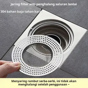 Filter saluran pembuangan lantai kamar mandi, kawat baja tahan karat, filter saluran pembuangan, sumbat rambut, penutup saluran pembuangan lantai