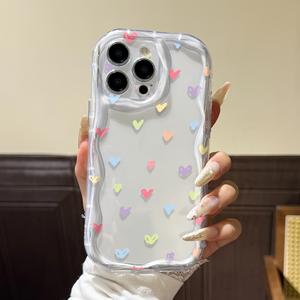 Funda para celular Apple iPhone con diseño de Corazón Pequeño en cinta, Almohadilla de cojín de aire transparente anticaída, Cubierta protectora gruesa y creativa, Ca Prop 65 Compliant