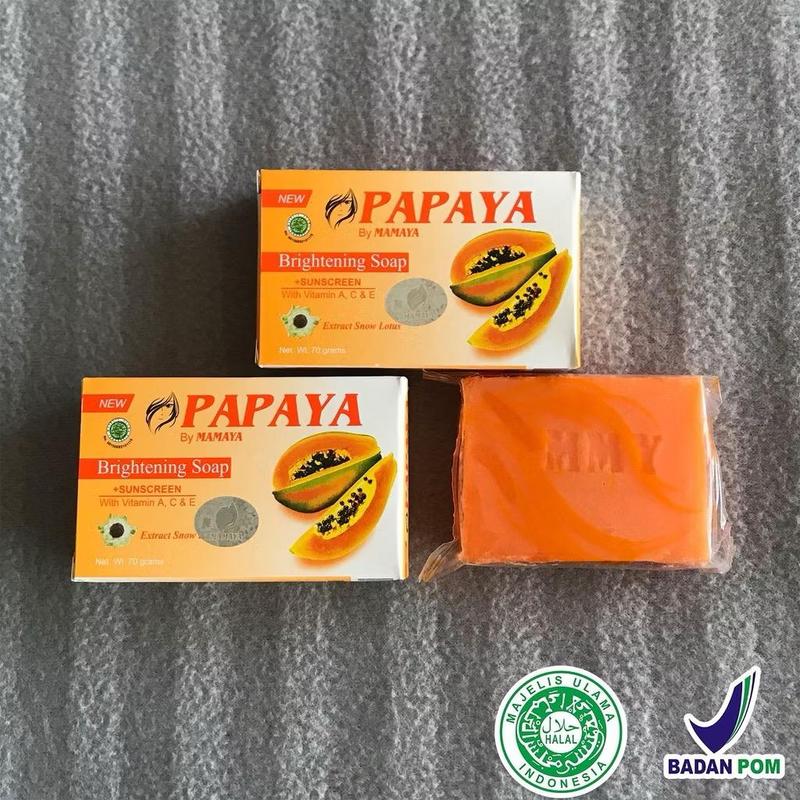 Sabun Batang Kulit Kusam Terlaris - Sabun Papaya Brightening Soap - Mandi, Mencerahkan 1