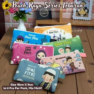 DOMPET POUCH RAYA SERIES DAPAT 6 PCS RANDOM MOTIF