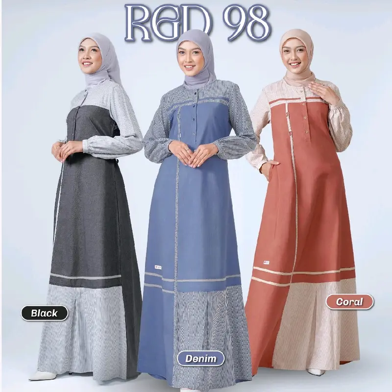 gamis rauna terbaru rgd 98 denim hitam dan corak gamis couple 0
