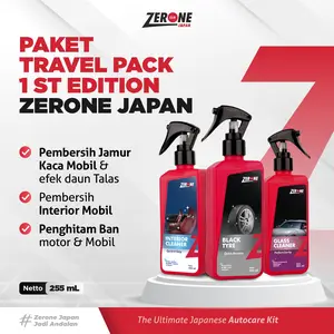 Zerone Japan Paket Travel Pack Pembersih Interior Jamur Kaca Semir Ban