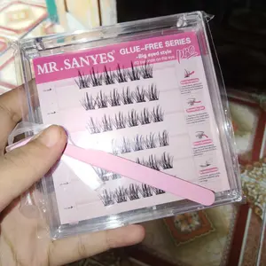 39k/3kotak (WAJIB CO 3 JANGAN 1) [Glue Free]  Mr Sanyes Bulu Mata Dipasang Lembut Banyak Varian Bestseller Waterproof Bulumata Eye Eyelash 10 Pasang Bentuk Pendek Natural Melekat Sempurna Praktis Reusable Anti Luntur