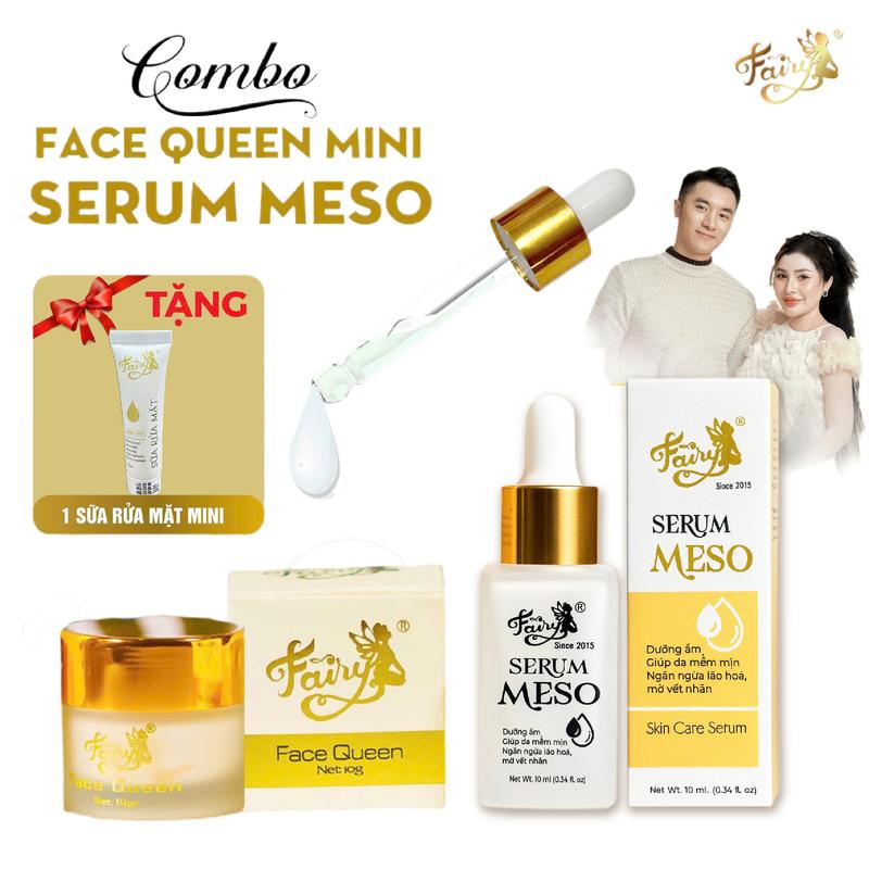  Combo FACE QUEEN Mini + SERUM MESO "Tặng 1 Sữa Rửa Mặt Mini" Dưỡng Ẩm Da 