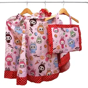 Set Mukena Labubu Plus Tas Sajadah Anak Karakter Lucu Murah Katun Motif Nyaman Panjang Lembut Dress Tanggung Muslim