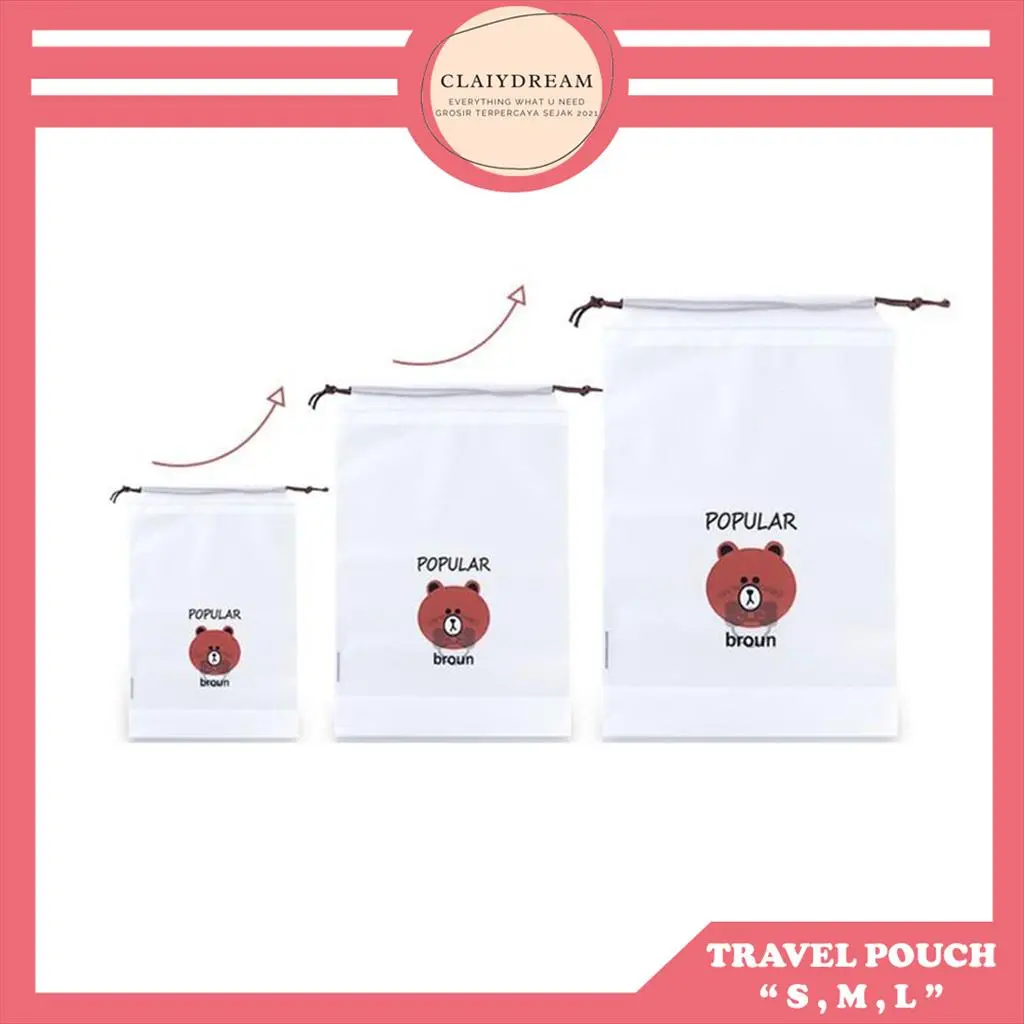 CLAIYDREAM Pouch Travel Pouch cosmetik Serut Mini Pouch Travel