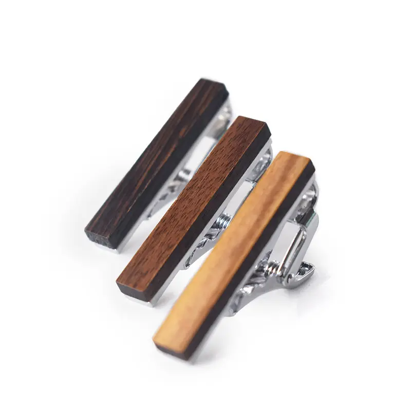 Groom wooden tie clip, walnut tie clip, groomsman tie clip, wedding gift