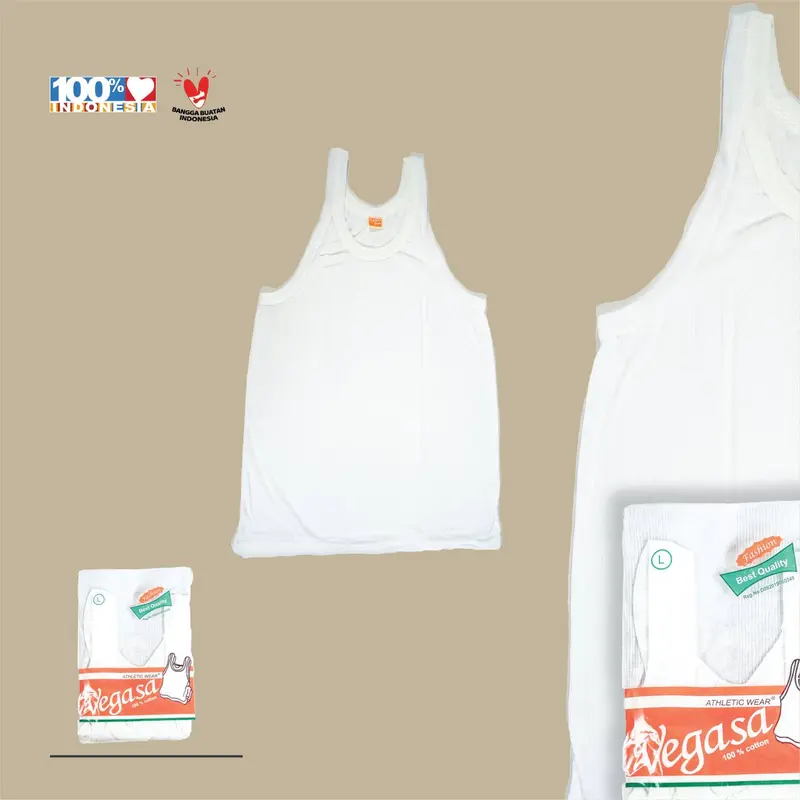 Singlet Pria Vegasa Kaos Motif Katun - 1 Pcs, Stretch, Size M-XXL - Oblong 3