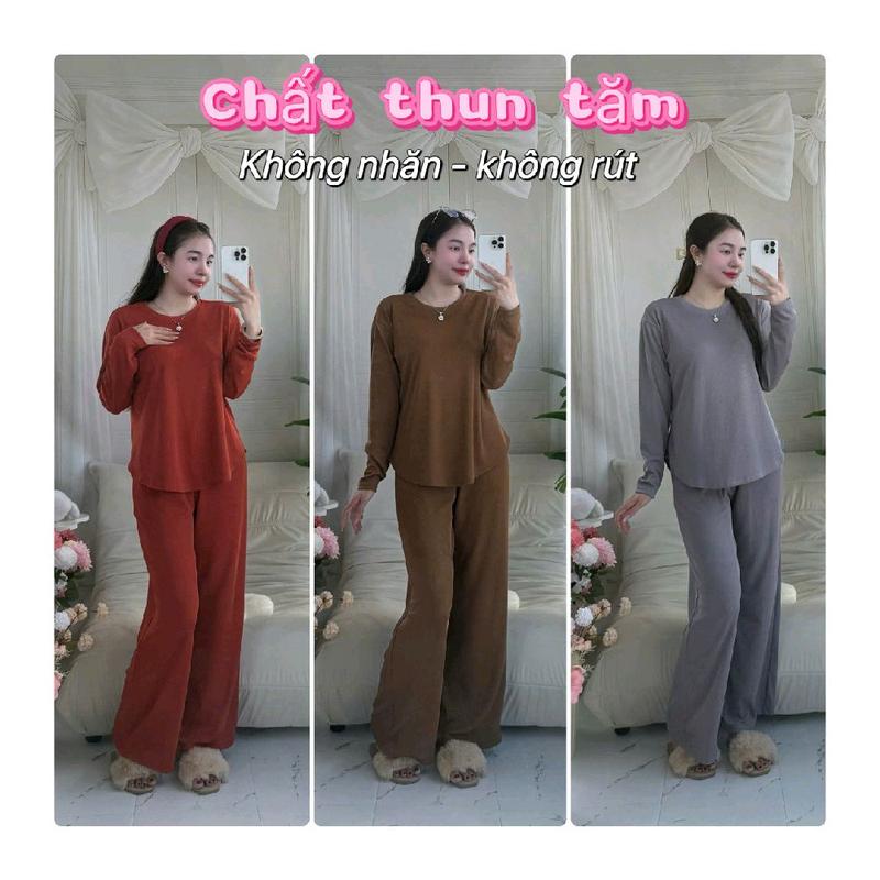  QS - BỘ  CỔ TRÒN QUẦN SUÔNG ÁO VẠT BẦU CHẤT THUN TĂM LẠNH 