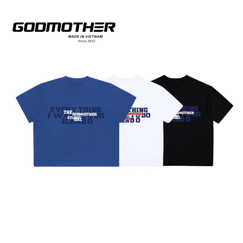 Áo Thun Boxy In Nhiệt GODMOTHER Áo T-Shirt In Chữ Nhiều Màu Unisex Phong Cách Trẻ Trung Năng Động