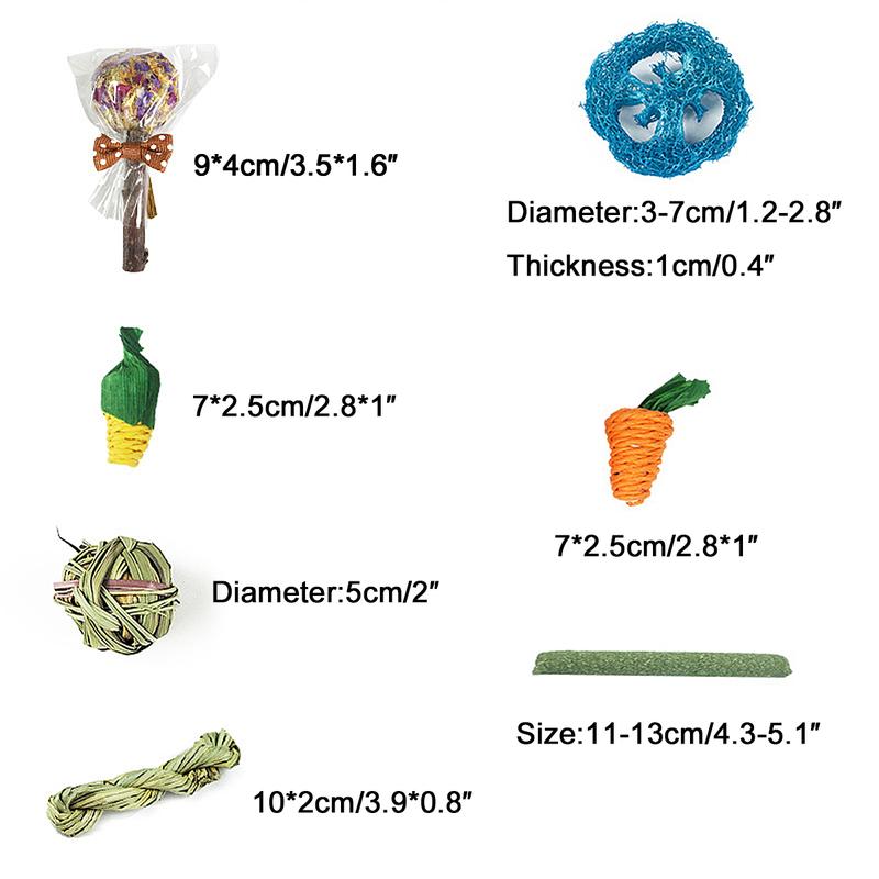 14Pcs Pet Hamster Rabbit Toy Tooth Cleaning Toy Pet Bite Stick Hamster Molar Set Rabbit Molar Stick Small Animal Chew Toys  Durable Pet Accessories 1