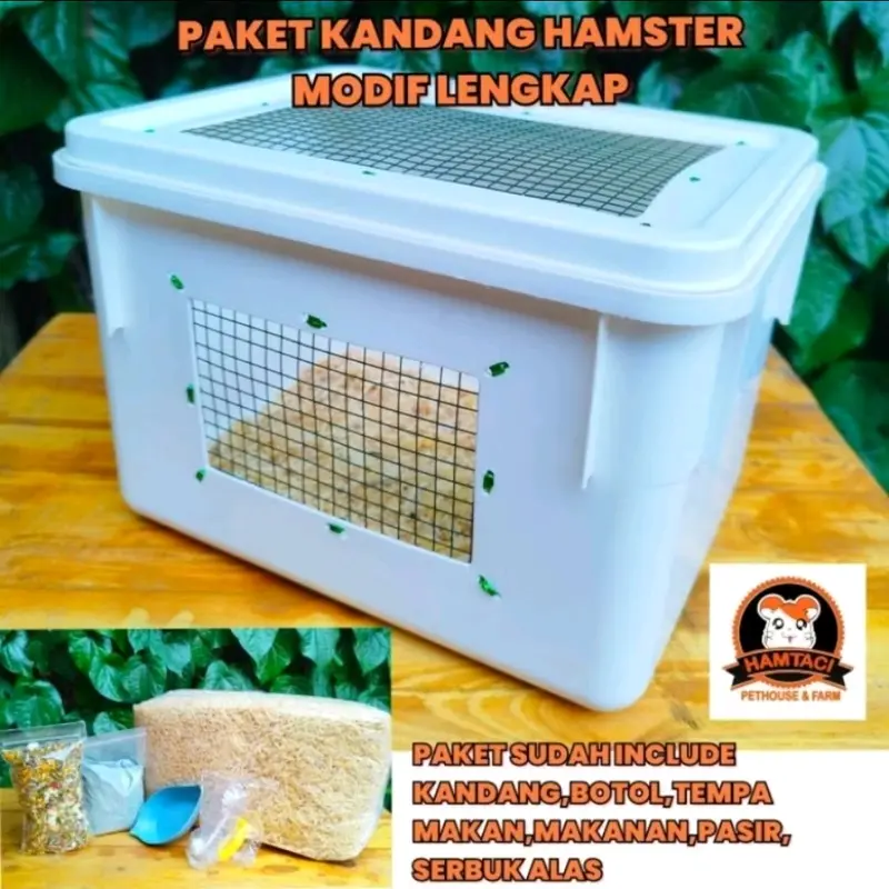 kandang kawat box (kotak)hamster paket lengkap 1