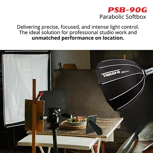 Takara PSB-90G Lightweight & Foldable Quick Release Parabolic Softbox 90cm with Honeycomb Grid