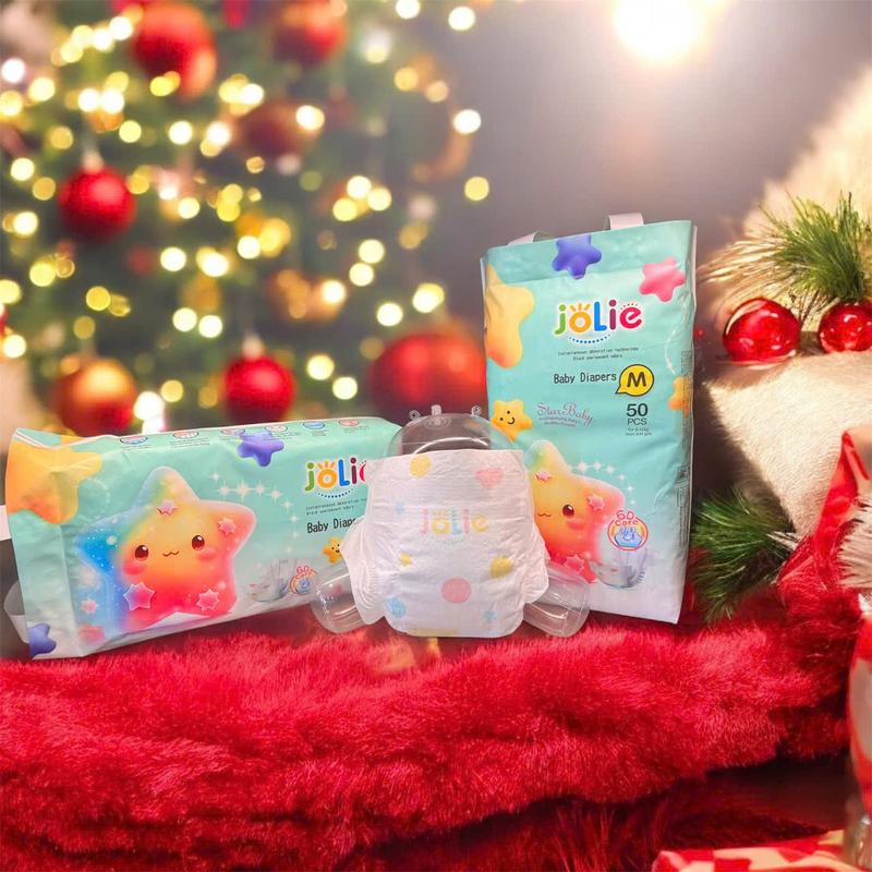 Combo 2 bịch Bỉm/Tã DÁN Jolie cho trẻ  từ sơ sinh đến 14kg, size S/M/L, mềm mỏng, thấm hút tốt, mỗi bịch 50 miếng, combo 50/100/150 miếng