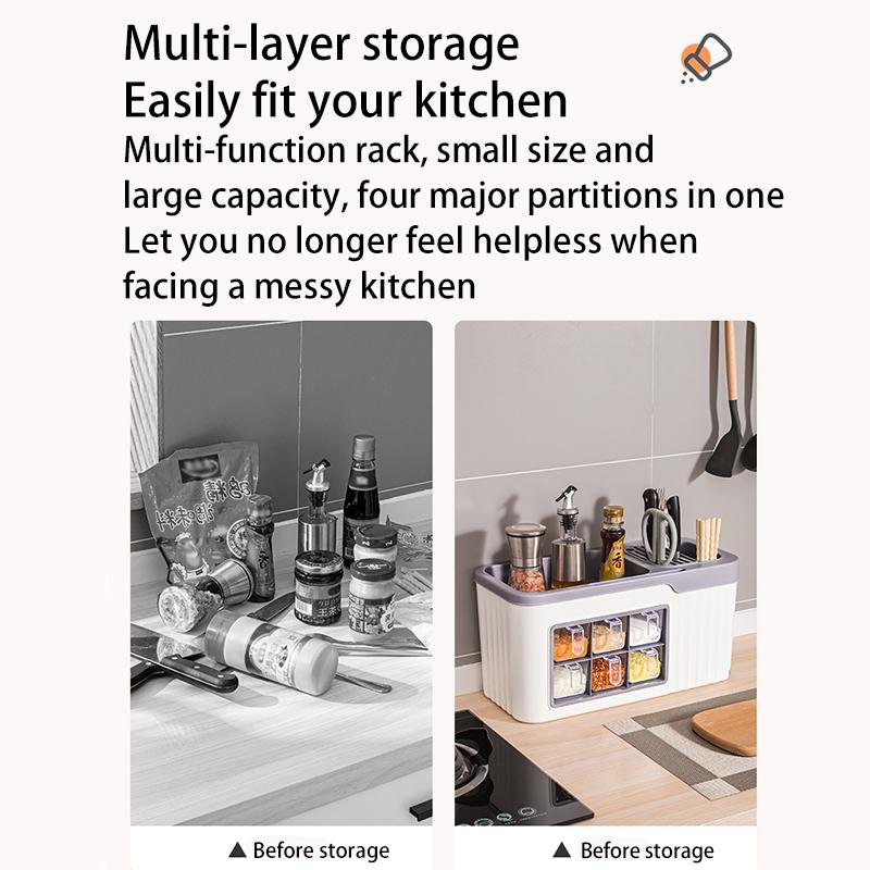 4-6 grids Spice Rack Spice Box Made of ABS Plastic, Moisture and Termite Resistant 2